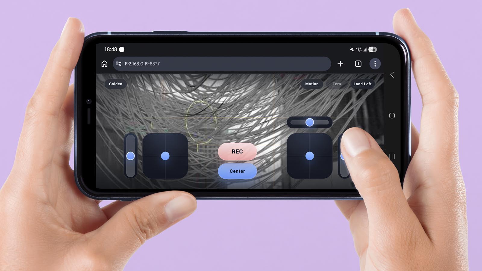Phone-driven virtual camera connected to Maya