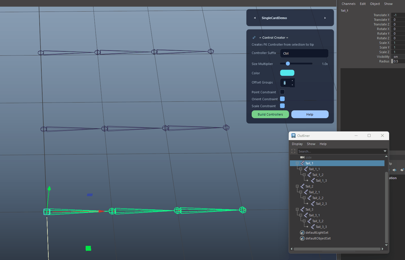 Point, Orient and Scale Constraint Options demo