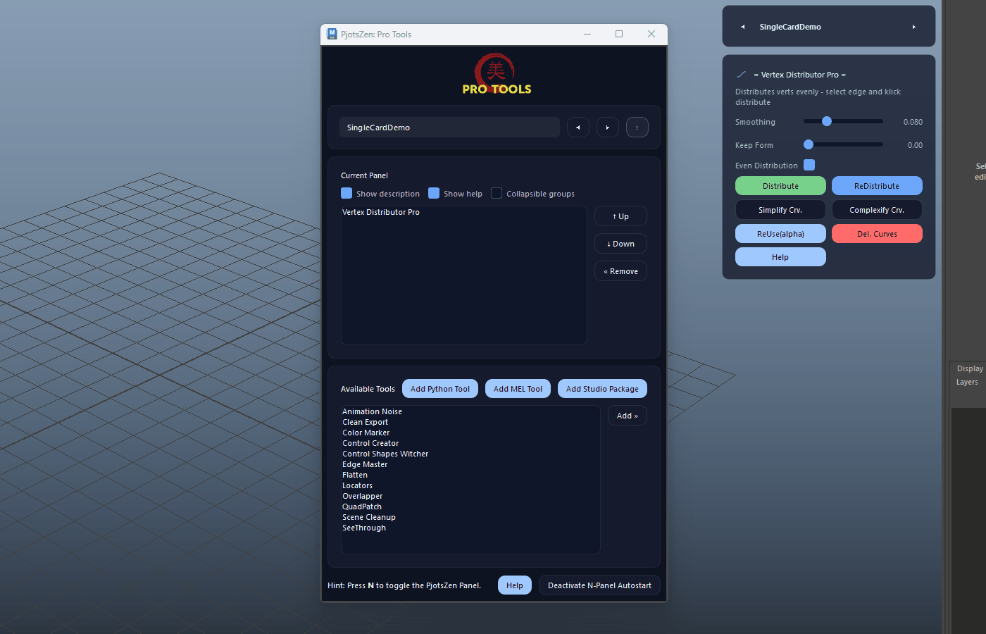 Panel Menu – Export Workflows demo