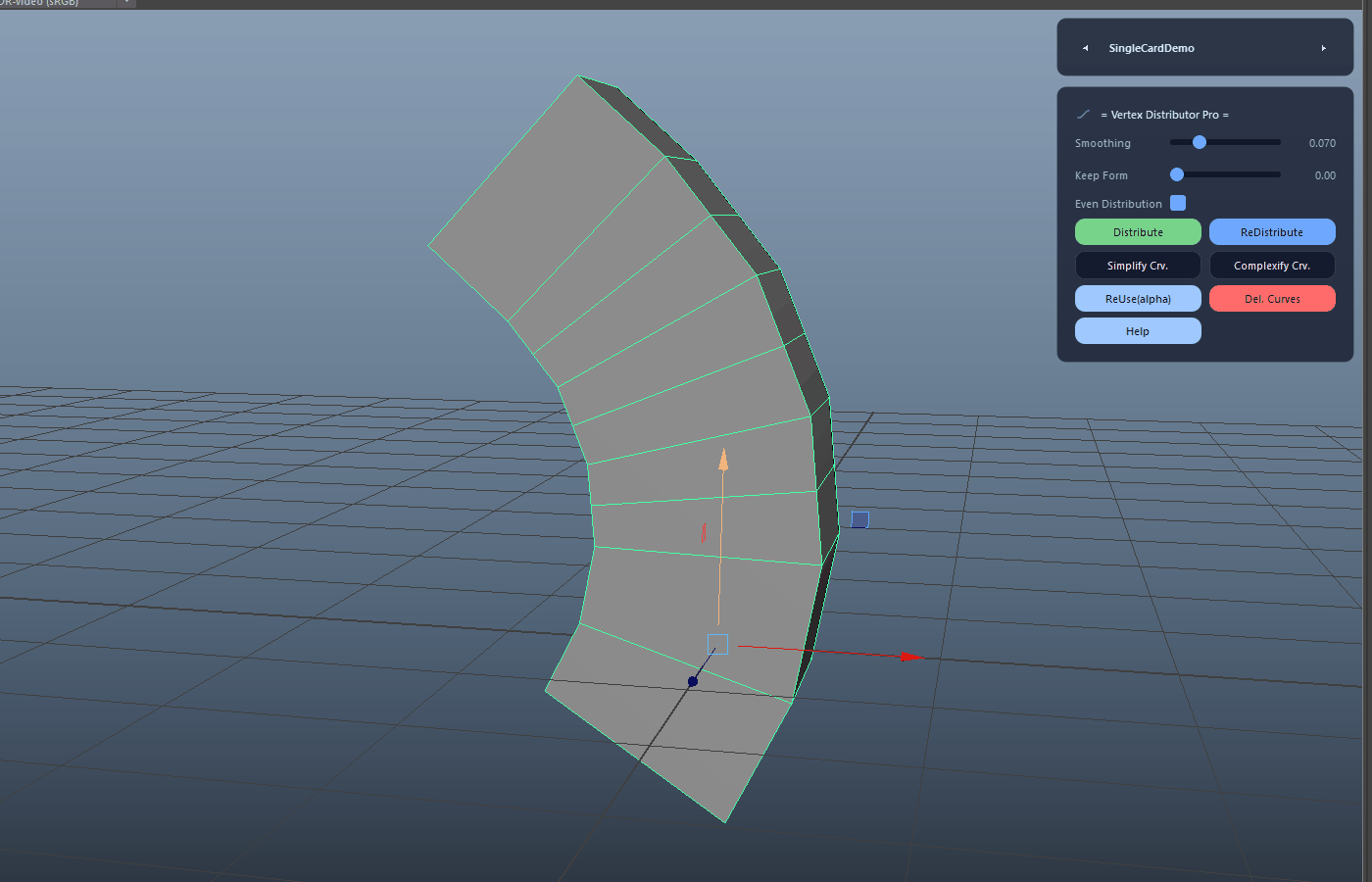 Distribute + Preview Curve demo