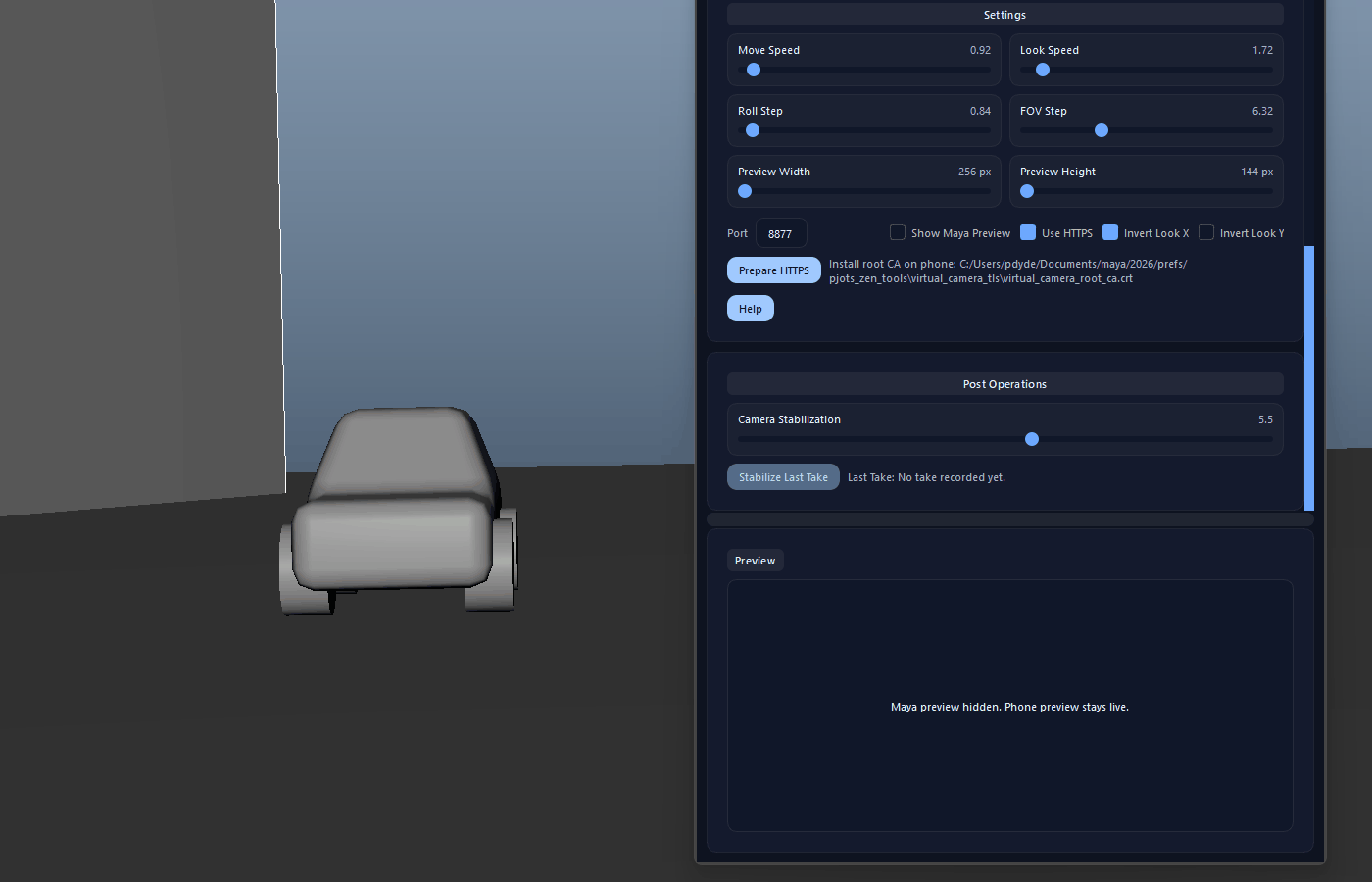 Optional Local Maya Preview And Diagnostics demo