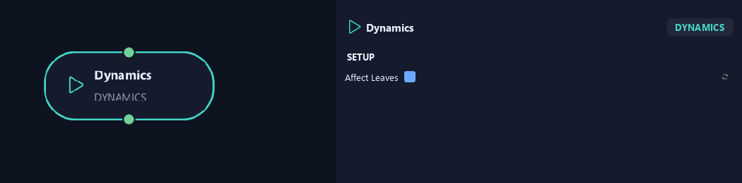 Dynamics node with its setup (3) settings in ZenGrove