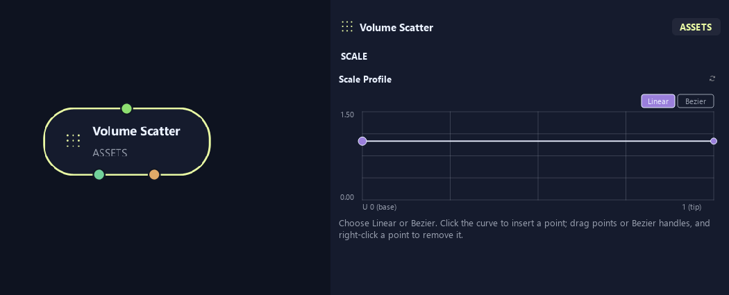 Volume Scatter node with its scale settings in ZenGrove