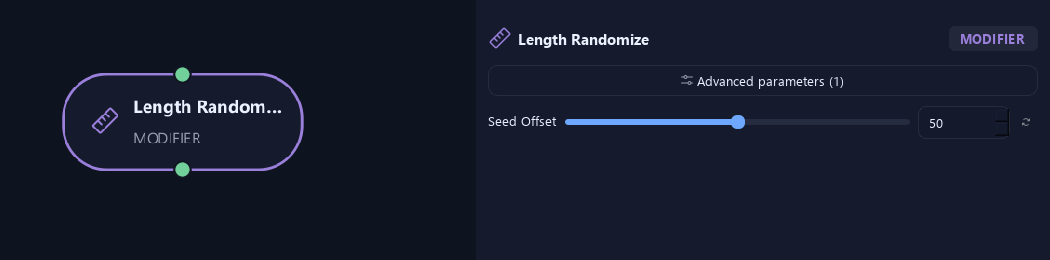 Length Randomize node with its advanced settings in ZenGrove