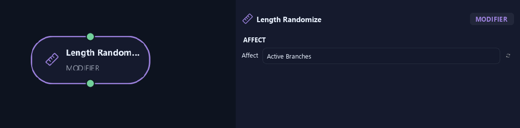 Length Randomize node with its affect settings in ZenGrove