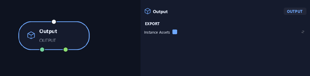 Output node with its export settings in ZenGrove
