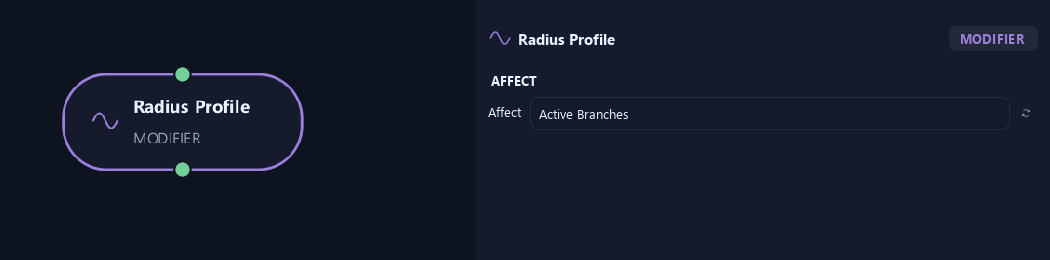 Radius Profile node with its affect settings in ZenGrove