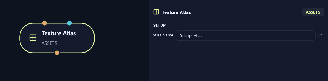 Texture Atlas node with its setup settings in ZenGrove