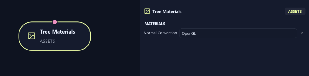 Tree Materials node with its materials (2) settings in ZenGrove