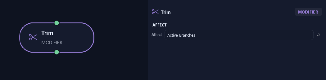 Trim node with its affect settings in ZenGrove