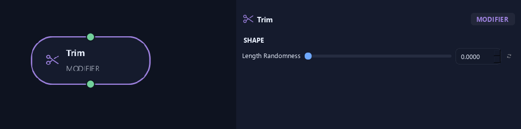 Trim node with its shape settings in ZenGrove