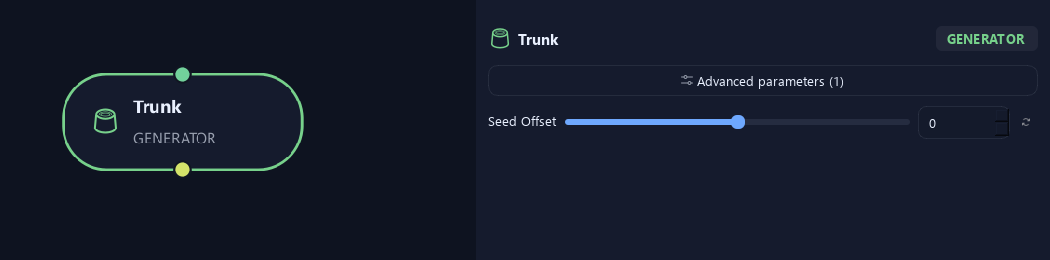 Trunk node with its advanced settings in ZenGrove