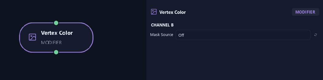 Vertex Color node with its channel b settings in ZenGrove