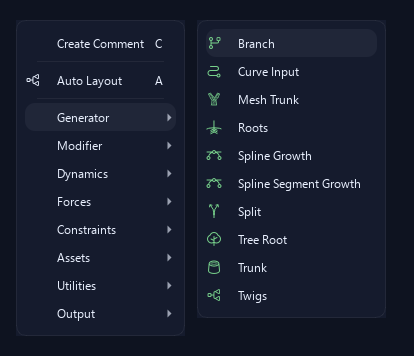 ZenGrove right-click menu and its Generator submenu